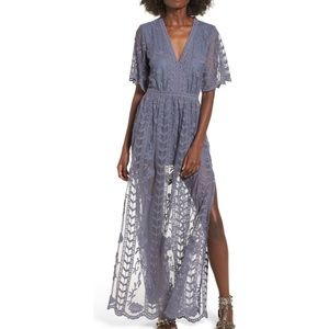 Socialite black lace dress with romper